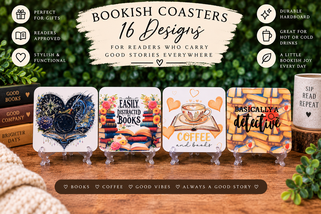 Bookish Wood Coaster