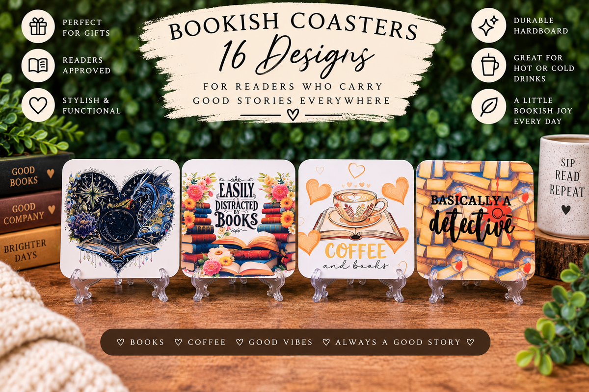 Bookish Wood Coaster