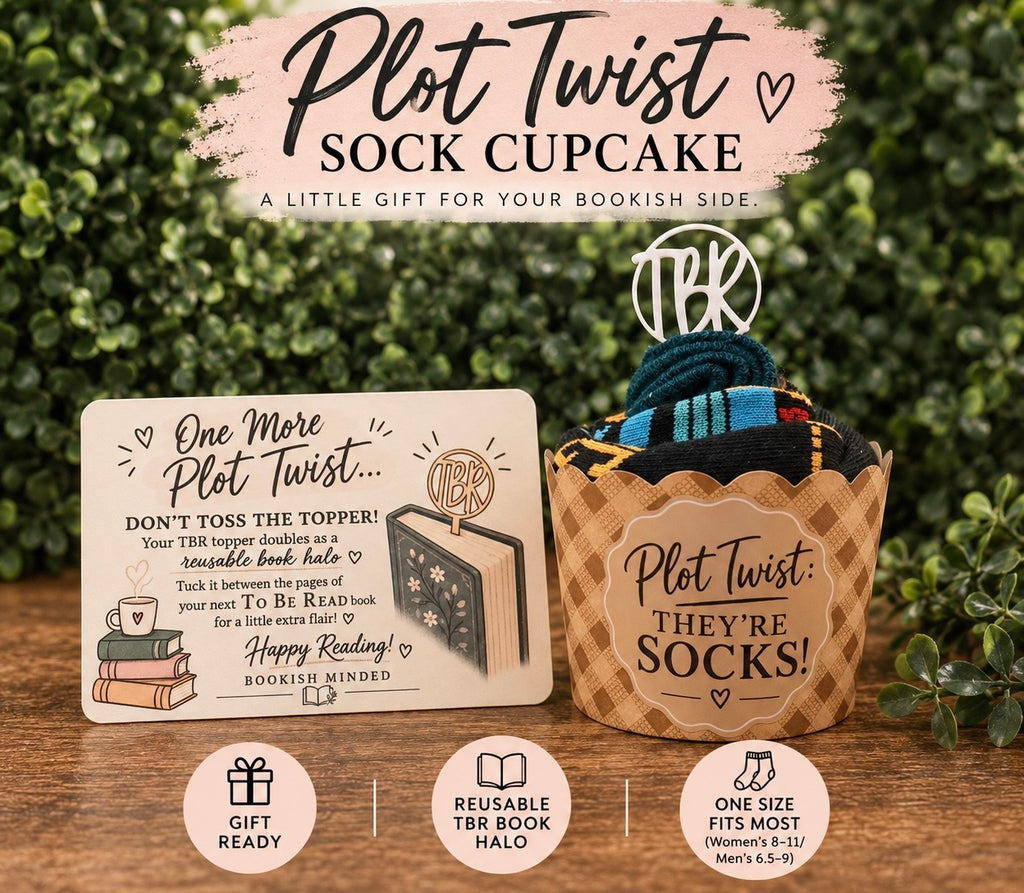 Plot Twist Sock Cupcake + TBR Book Halo