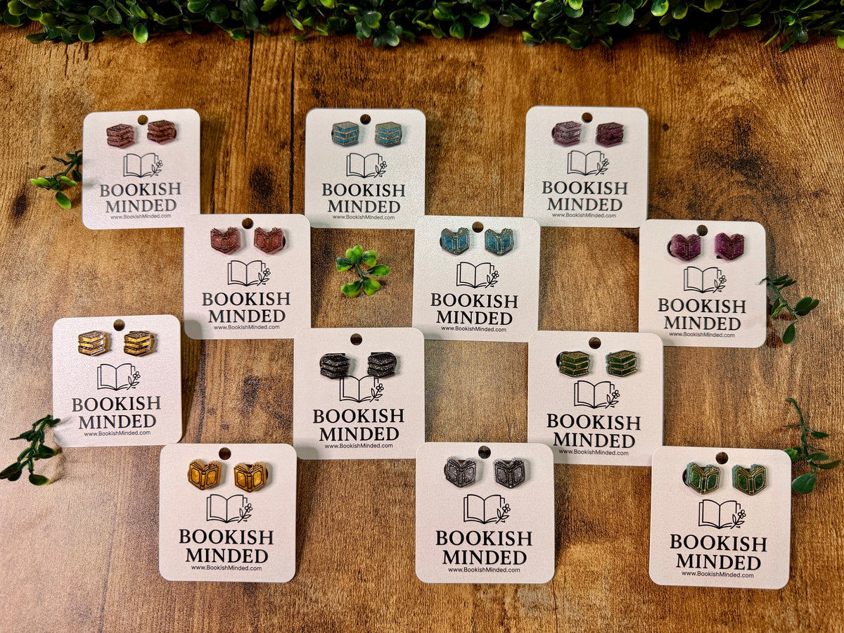 Handmade Bookish Stud Earrings