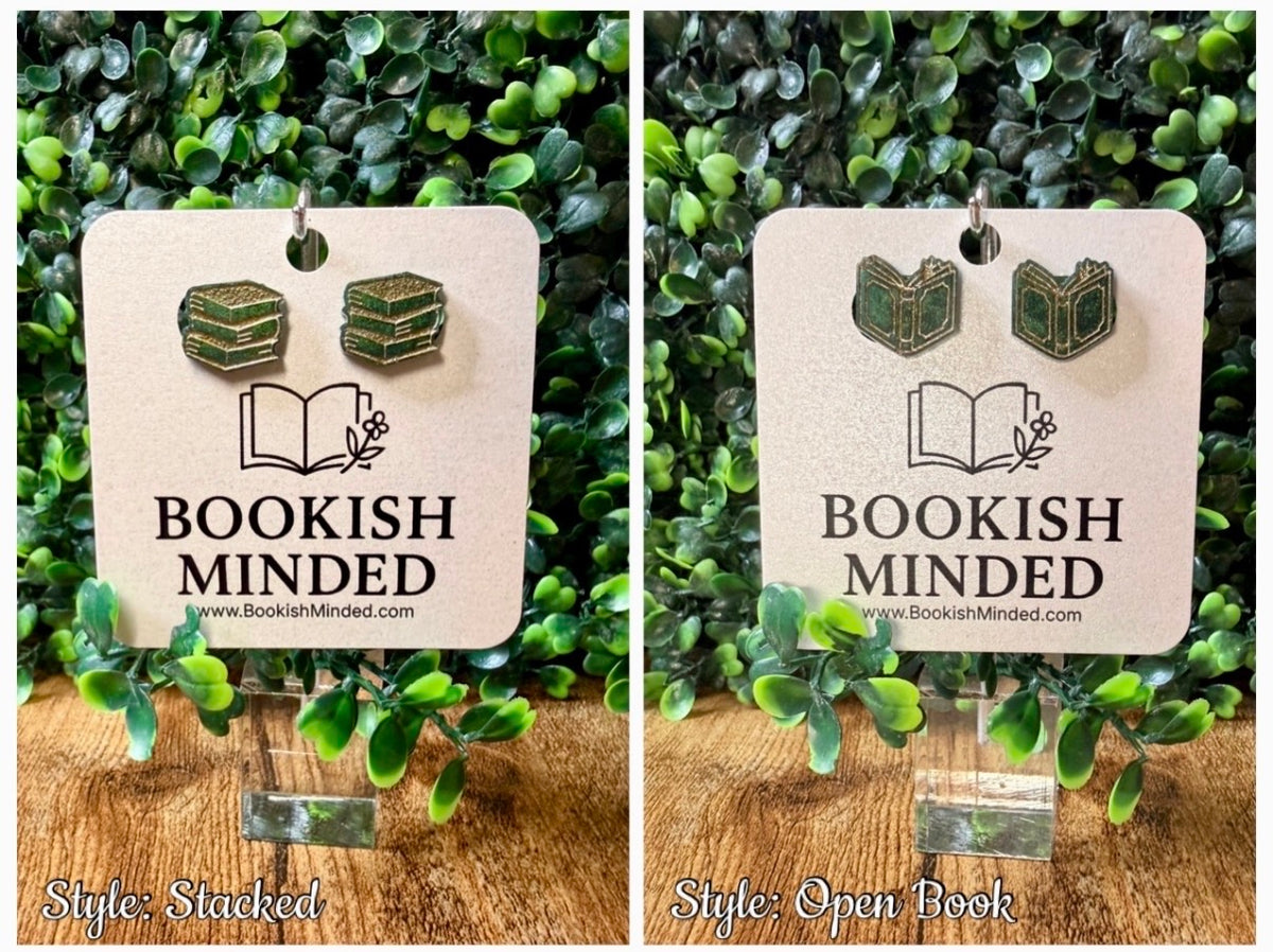 Handmade Bookish Stud Earrings