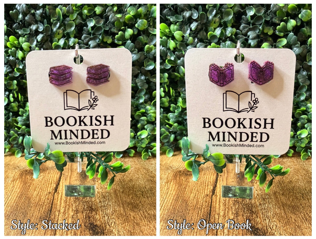 Handmade Bookish Stud Earrings