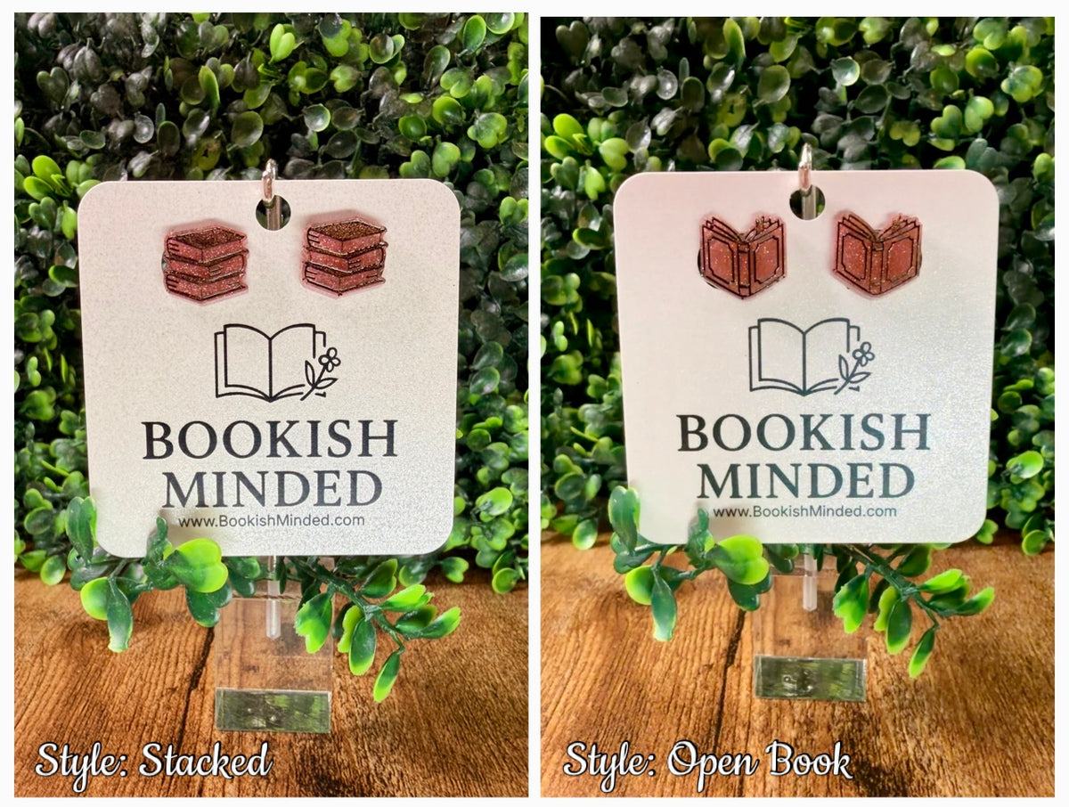 Handmade Bookish Stud Earrings