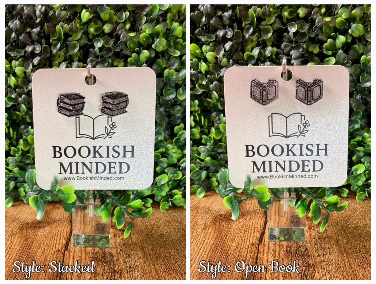 Handmade Bookish Stud Earrings