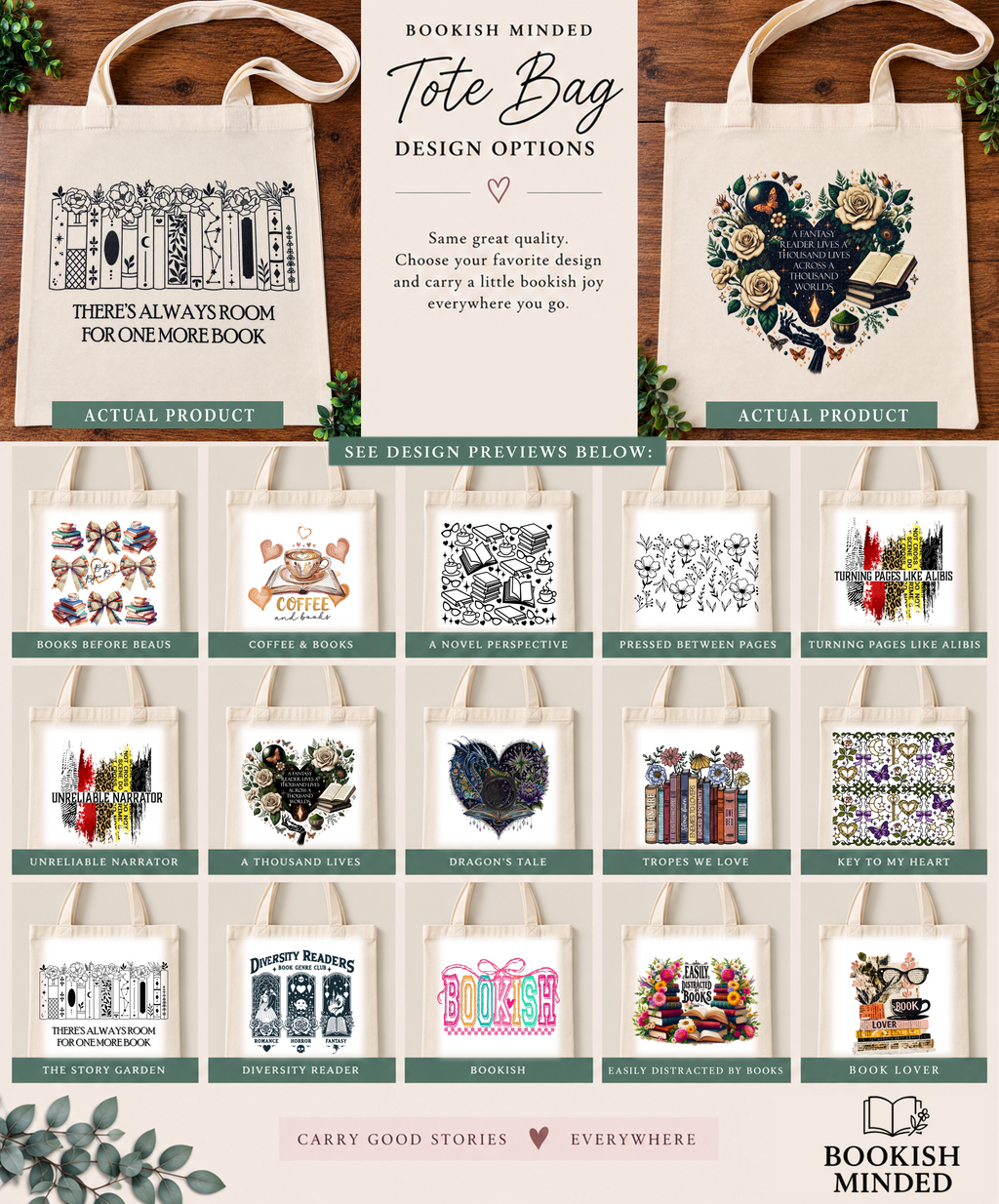 Bookish Canvas Tote Bag