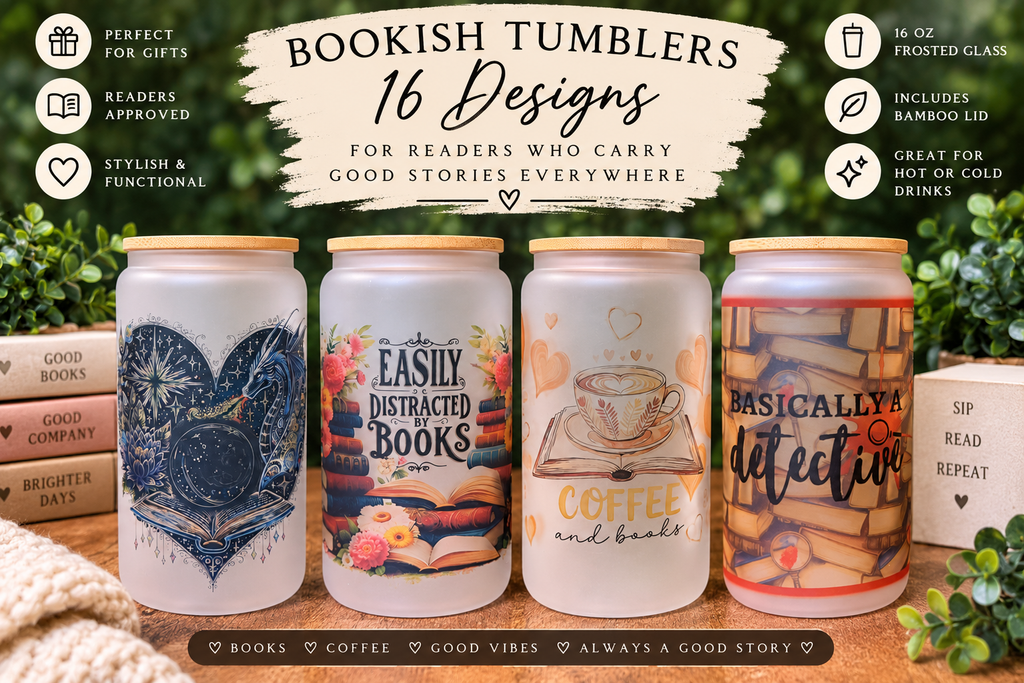 Bookish Glass Tumbler